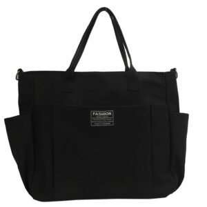 Large Capacity Canvas Tote Bag for Women – Minimalist Commuter Shoulder & Crossbody Work Bag