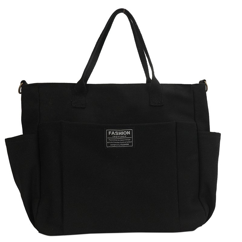 Large Capacity Canvas Tote Bag for Women – Minimalist Commuter Shoulder & Crossbody Work Bag