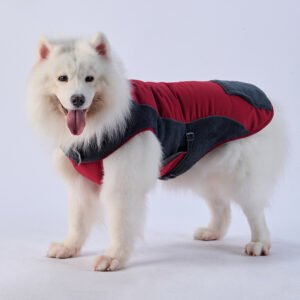 Winter Dog Jacket for Large Dogs – Thickened Warm Outdoor Coat with Reflective Back & Zipper Design